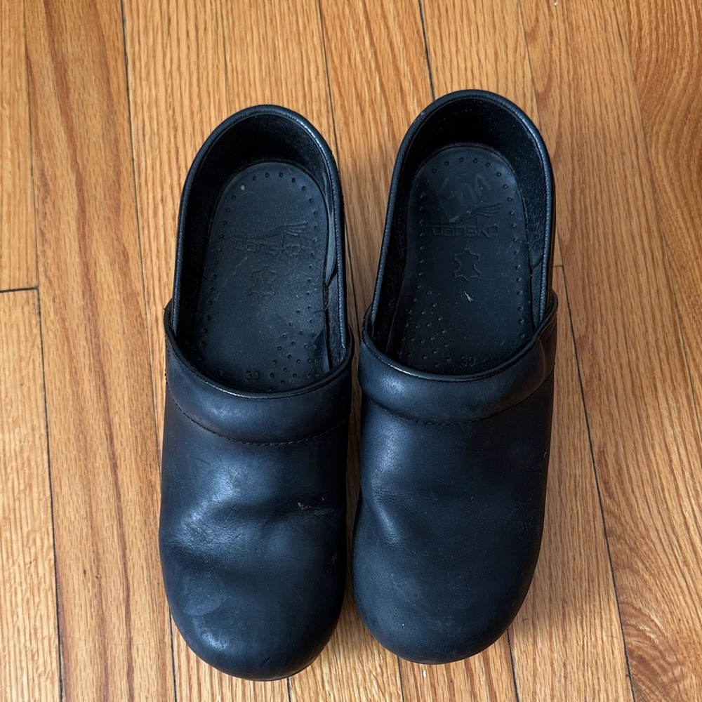 Black Dansko Leather Clogs